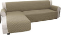 Easy-Going Reversible L-Shape Sectional Couch Cover, Large, Beige/Beige | Soft Sofa Slipcover For Dogs, Fits Left/Right Chaise Lounge Protector, Water Resistant Mat For Living Room