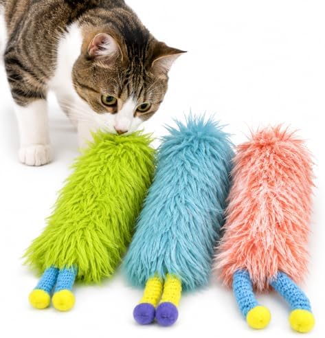 Cat Toys Pillows,Soft Cat Pillow Kicker Toys with Crinkle Sound, Interactive Cat Plush Toys for Indoor Cats and Kittens by Unknown