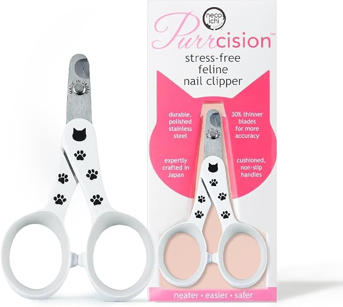 Necoichi Purrcision Stainless Steel Cat Nail Clipper, Made in Japan (White)