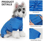 XPUDAC 4 Pack Dog Pajamas Striped Dog Clothes for Small Medium Dogs Girl Boy Comfy Puppy Outfit Doggy Jammies Onesie Pet Costume, Blue, Grey, Green, 2XL - Image 2