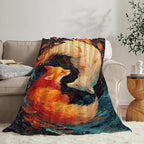 Fox Throw Blanket Orange and White Fox Stuff Gifts for Kids Girls Boys Adults Women Men Soft Cozy Warm Plush Fluffy Fuzzy Fleece Blanket Decor 60''X80'' - Image 2