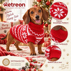 Dog Sweater for Small Dogs Girl Boy Winter, Dog Clothes, Red, S - Image 4
