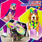100 Pcs Dog Bandanas Bulk Adjustable Pet Scarves Mardi Gras M - Image 2