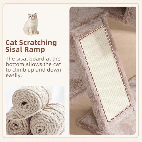 Gitelsnour Cat Tree Tower for Indoor Cat, Top Platform with Toy, GCT006SMU - Image 6