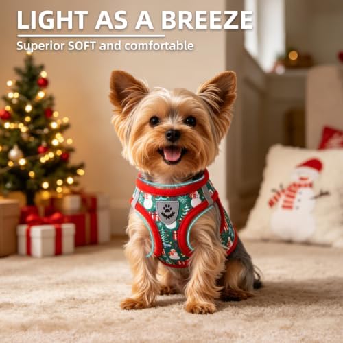 PUPTECK Christmas Dog Harness, Collar and Leash Set No Pull for Small Sized - Image 3