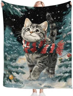 Christmas Cat Blanket Kitten Throw Stuff Gifts for Girls 80"x60" - Image 4