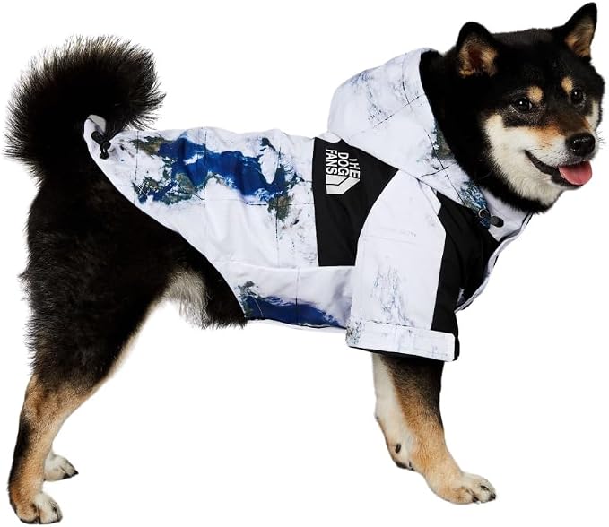 Dog Clothes Fashion Outfit Hooded Raincoat Jackets for Dogs Cats Pet Lightweight Water-Resistant Outdoor Windbreaker Small Medium Large (3XL◆Chest 25.2''-28.34'',Back 20.47'',25.5-35 lbs)