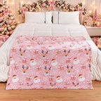 FuWeave Pink Santa Claus Christmas Throw Blanket 50 x 60 Inches - Image 3