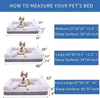 WINDRACING Orthopedic Dog Bed for Large Dogs, Bolster Sides Dogs Sofa Bed with Removable Washable Cover & Non-Skid Bottom, Soft Pet Bed with Egg Foam Dog Couch for Sleeping, 36 x 23 Inch, Gray