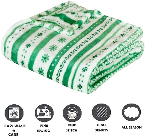 Elegant Comfort Luxury Velvet Super Soft Lucky Green Clover Shamrock Irish Print Fleece Blanket-St Patricks Day Theme Décor Fuzzy Warm and Cozy Throws for Couch and Gift, 50 x 60 inch, Floral Clover - Image 4