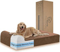 Rainmr Orthopedic Dog Beds for Large Dogs, 7" Memory Foam Dog Beds with Waterproof Liner, Durable Microsuede Cover, Removable and Washable, Nonskid Bottom, 60"x48"x7" XXL Chocolate