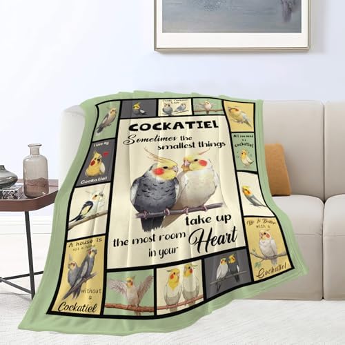 Parrot Bird Throw Blanket Cute Cockatiel Stuff Gifts for Kids Girls Boys Adults Women Men Soft Cozy Warm Plush Fluffy Fuzzy Fleece Blanket Decor 40''X50'' - Image 6