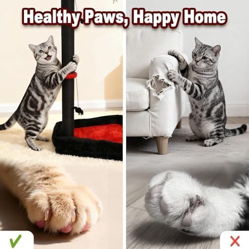 Gothic Cat Scratching Post with 40 Pcs Halloween Cat Toys, Gothic Cat Tree - Image 6