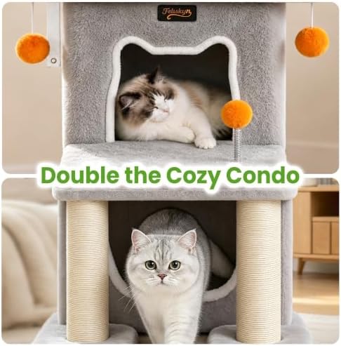Small Cat Tree Tower Scratching Post for Indoor Cats Large Adult - Image 3