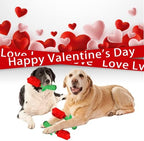 Dog Toys, Dog Puzzle Toys, Valentine Day Dog Toys, Enrichment Squeaky Crinkle Plush Treat Dispensing Mental Stimulation Dog Toy, Rose - Image 2