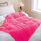 Hot Pink Fleece Throw Blanket 60”×80” for Couch Sofa Livingroom - Image 2