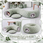 Christmas Tree Cat Tunnel 36 in Donut Bed, Green, Bubble Fleece, Fluffy - Image 4