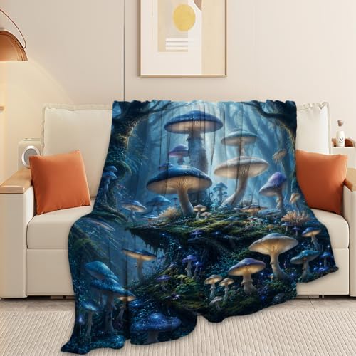 Mushroom Forest Throw Blanket Fantasy Fungi Nature Gifts 40''x50'' - Image 5