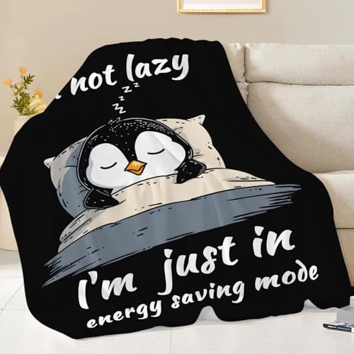Penguin Blanket for Girls Women Boys Men Adults Kids Soft Cozy Fleece Sleeping Penguin Throw Blankets Gifts Warm Flannel Plush Lightweight Decor for Couch Bed Sofa 60"X50" - Image 5