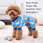 XPUDAC 4 Pack Dog Pajamas Cute Dog Clothes for Small Dogs Pjs for Winter, M - Image 2