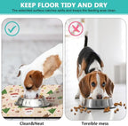 Christmas Dog Food & Water Mat, Paw Prints Santa Claus Snowman Xmas Pet Feeding Mat for Floor Non-Slip Waterproof, Super Absorbent Cat Bowl Mat, Easy to Clean Pet Placemat,12" × 20" - Image 5