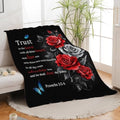 Christian Blanket Bible Verse Throw Blanket Red Rose Inspirational Religious Spiritual Gifts for Girls Boys Kids Adults Women Men Soft Cozy Plush Fluffy Fuzzy Fleece Blanket Decor 60''X80'' by Fuzawet