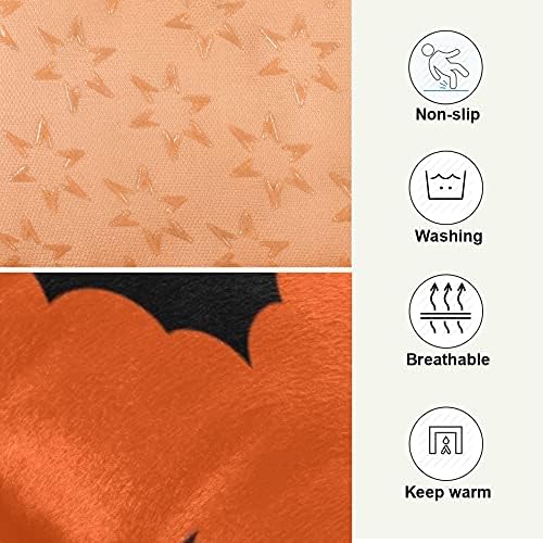 Happy Halloween Dog Bed Mat for Small Dog Puppy Cat Kitten, Halloween Bats Pattern Ultra Soft Pet Bed Mattress for Crate with Anti-Slip Washable, Orange, 18 x 24 Inches - Image 4
