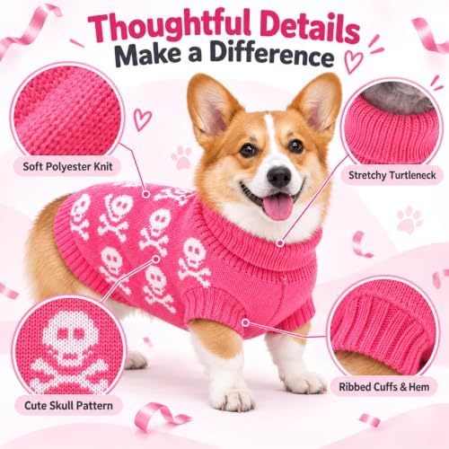 Dog Sweater for Large Dogs Girl Boy Winter, Dog Clothes, Pink, 2XL - Image 4