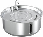 Invengo 8L/270oz Quiet Stainless Steel Dog Water Fountain, 2 Filters | 50% Thicker 6mm Steel, Dual Filters, 6-Layer Deep Purification, Under 25dB Whisper-Quiet Operation, 2 Flow Modes