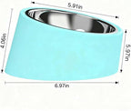 15° Tilted Anti‑Gulping Water Bowl for Medium Dogs (10-15kg, Blue, 350ml) – Non-Spill Stainless Steel Slow Water Feeder Dish, Vet Recommended Raised Pet Waterer