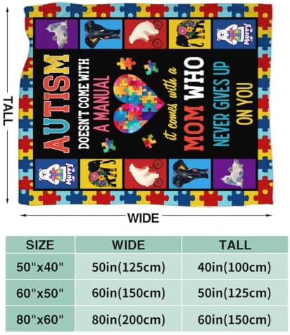 Autism Blanket Autism Puzzle Piece Throw Stuff Gifts 60"x50" - Image 2