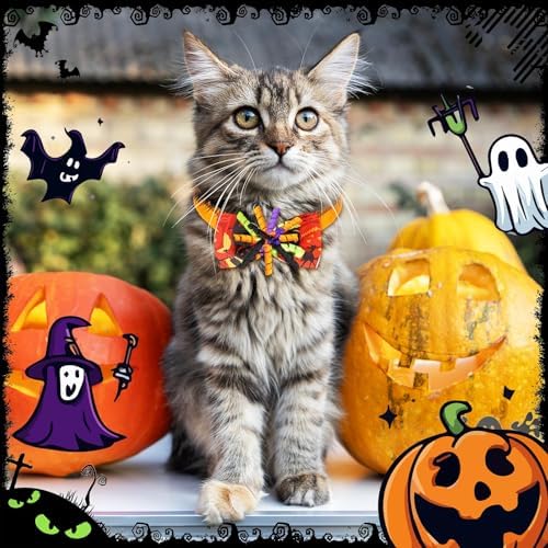 Huhumy 50 Pcs Halloween Dog Bow Ties Collars Bulk for Small Medium Pet Cat - Image 7