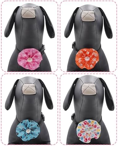 PET SHOW 50 Pack Dog Collar Flowers and Bows Bulk Paw Bone Random Assorted Small Medium Large Dogs Cats Charms Girl Boy Slide on Collars Harness Attachments Pet Costume Grooming Accessories - Image 4