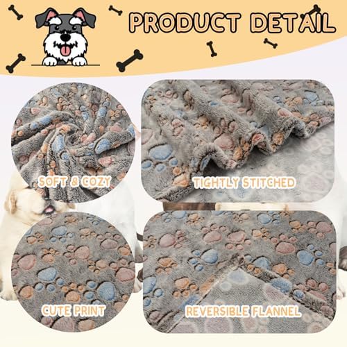 Rezutan Blanket for Large Dogs & Cats Soft Reversible Cute Paw 40"x31" - Image 2