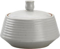 Kitchen Canisters Ceramic Storage Jar with Silicone Airtight Lid Low White | Retro Style High Quality Ceramic Food Storage Jar Roud Shape for Tea, Coffee, Nuts, Herb, Spice, Sugar