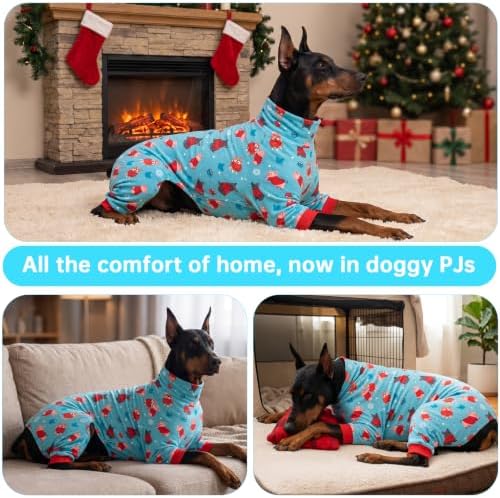 Dog Pajamas for Medium Large Dogs, Soft Stretchy Four-Leg Dog Jumpsuit, Cozy Indoor Sleepwear, M - Image 5