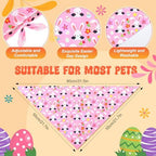 Preboun 50 Pcs Easter Dog Bandanas Bulk Bunny Dog Bandanas for Dogs Triangle Kerchief Bibs Scarf Set for Pet Costume Photo Props Accessories Pet Shops Adoption Events, 25 Styles(31.5 x 21.7 x 21.7) - Image 3