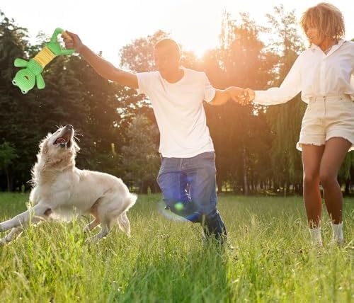 Letsmeet Dog Squeak Toys Durable Plush Dog Toy with Crinkle Paper, Tug of War Pull Toys for Puppies, Interactive Dog Chew Toys for Small, Medium and Large Dogs - Image 6