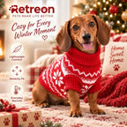 Dog Sweater for Small Dogs Girl Boy Winter, Dog Clothes, Red, M - Image 6