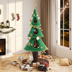 Allewie 63 Inches Cat Tree for Indoor Kitty/Tower with 3 Condos/ 5ft Christmas Tree Party Decoration/Activity Center Play House and Beds/Green - Image 2