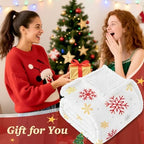 Touchat Christmas Throw Blanket, Fuzzy Fluffy Soft Cozy Blanket, Fleece Flannel Plush Microfiber Blanket for Couch Bed Sofa (50" X 60",White Snowflake) - Image 5