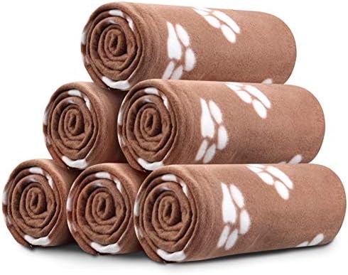 Comsmart Dog Blankets, 6 Pack Fleece Pet Blankets, 39x31 inches, Brown by Comsmart
