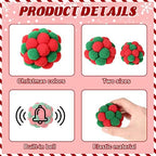 Queekay 6 Pieces Christmas Cat Toy Balls with Bell, 2 Sizes Soft Fuzzy Colorful Interactive Kitten Cat Toys - Image 3