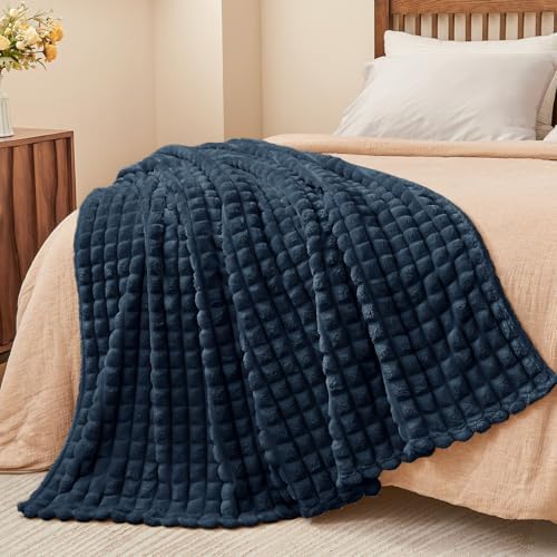 BEDELITE Navy Blue Fleece King Size Throw Blankets for Bed, 108x90 Inch - Image 7