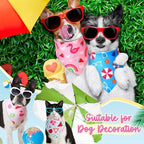 Preboun 50 Pcs Summer Bandanas Dogs Bulk Hawaiian Dog Bandanas Fruit Kerchief Set for Summer Puppy Small Medium Large Pets Costume Accessories (31. 5 x 21. 7 x 21. 7 Inch) - Image 4