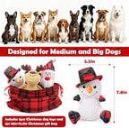 SZEE Dog Christmas Toys for Medium & Big Pets [3 Pack], Premium Dog Gifts, Christmas Doggy Plush Squeaky Chew Toys - Santa, Reindeer, Snowman - Image 5