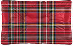 Traditional Red Tartan Plaid Dog Bed Mat for Small Dog Puppy Cat Kitten, Scottish Tartan Check Ultra Soft Pet Bed Mattress for Crate with Anti-Slip Washable, Green, 18 x 24 Inches by Mazeann