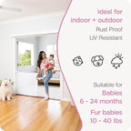 Retractable Baby Gate Perma Child Safety 33" Tall x 71” Wide, Mesh, for Stairs, Doorways, Dogs, Pets, Indoor, Outdoor, One-Handed Operation, Locking, Easy Install, Hardware Mount, White