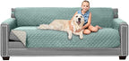 Sofa Shield® Couch Slip Covers for Dogs, Reversible Furniture Protector with Strap, Stain and Tear Resistant Cushion Cover, 78 inch Seat, Machine Washable Slipcover Pets, Cats, Seafoam Cream
