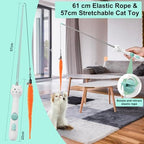 TBTeek Cat Toys Retractable Pole Wand Toy with Feather for Indoor Cats - Image 4